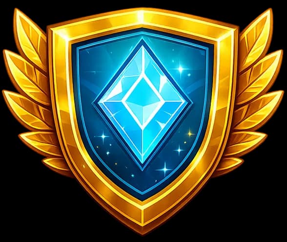 Escudo com diamante simbolizando segurança