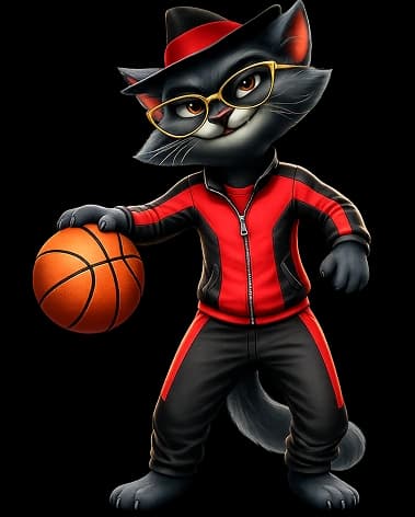 Personagem jogando basquete