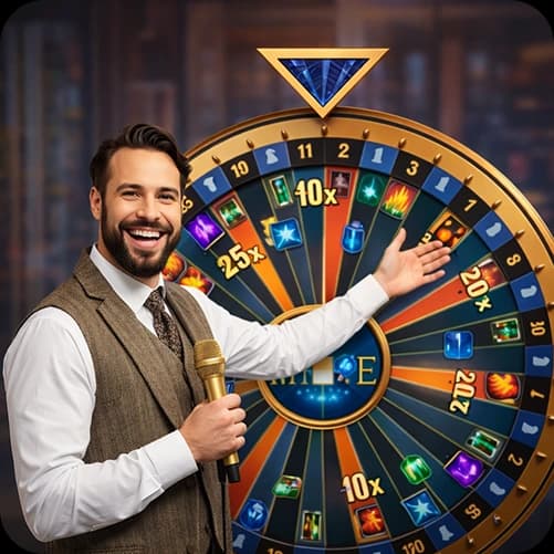 Pessoa girando roda de prêmios